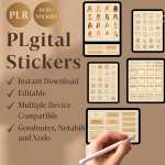 "That Girl Aesthetic PLR Digital Stickers – Canva Editable Icons for Commercial Use"