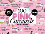 "100 Editable Pink Instagram Carousel Templates | Canva PLR & MRR Bundle"